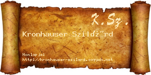 Kronhauser Szilárd névjegykártya